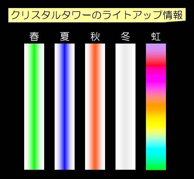 クリスタルタワーのライとアップ情報